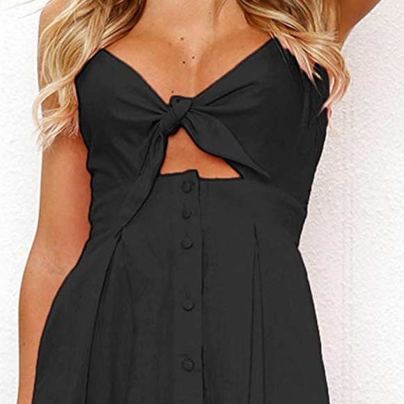Ecowish Dresses & Skirts - Ecowish (Amazon) Black Tie Front Button-Up Dress